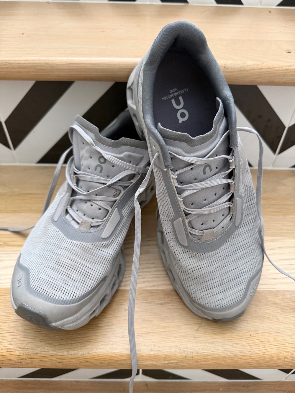 On Running Men's Athletic Sneakers in Light Gray - CloudTec Cloudmonster